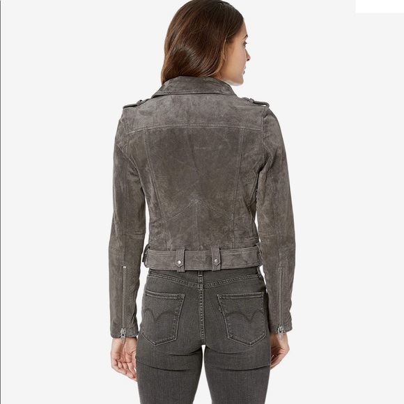 Blank NYC Suede Moto Jacket in French Grey - Picture 2 of 3